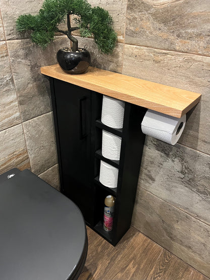 Rustic Wood Toilet Roll Paper Holder Unit